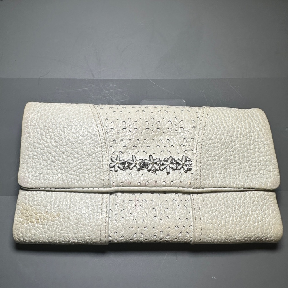 High class vintage white, flowery Brighton wallet!